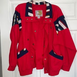 “Vintage” medium red windbreaker